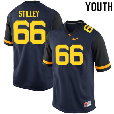 Youth West Virginia Mountaineers NCAA #66 Adam Stilley Navy Authentic Nike Stitched College Football Jersey MY15H86ZG